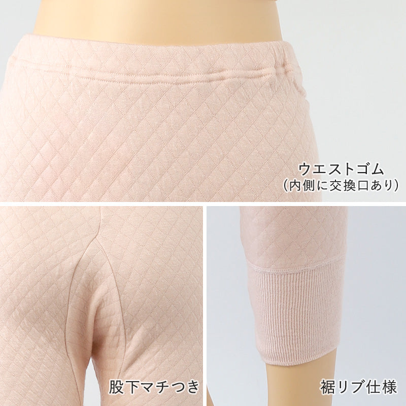 婦人 スラックス下 ズボン下 インナー ボトム ボトムス キルト肌着 S～L レディース 婦人肌着 ミドル シニア 下着 肌着 レギンス スパッツ 厚手 厚地 下着 暖かい あったか 防寒 日本製