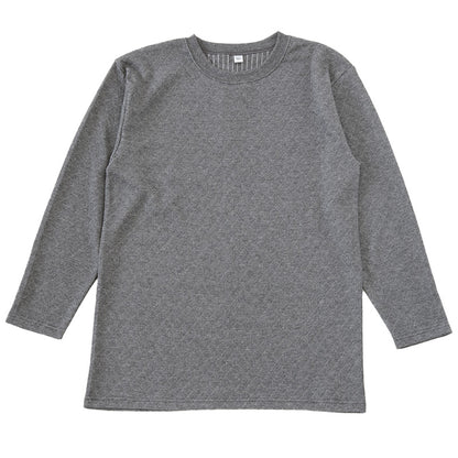 キルト 肌着 メンズ 長袖 シャツ 丸首 M～LL インナー 下着 冬用 あったか あたたかい 暖かい キルトシャツ キルトインナー 長袖シャツ 紳士 保温 防寒 冬 M L LL
