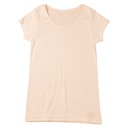 レディース 綿100％ 半袖 フレンチ袖 シャツ インナー 肌着 M L LL UVカット 紫外線対策 保湿 下着 女性 婦人 インナーシャツ コットン 夏