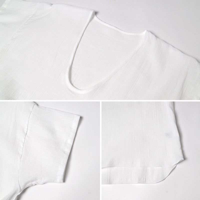 クレープ肌着 メンズ 半袖 tシャツ 綿麻 2枚組 M L LL 下着 インナー 夏 涼しい 吸汗速乾 男性 紳士 コットン Uネック U首 涼感 クールビズ (在庫限り)