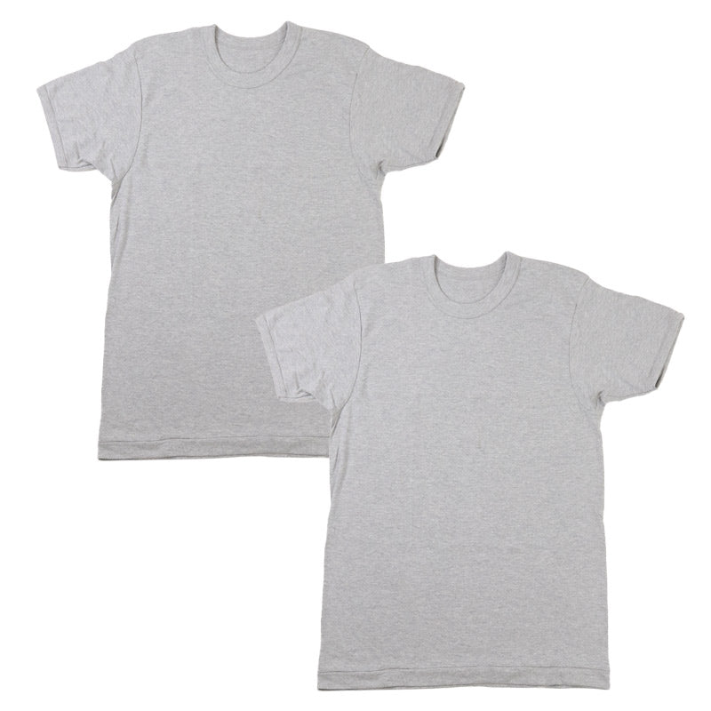 2枚組 綿100% メンズ インナー 肌着 半袖 tシャツ 丸首 厚地 M L LL クルーネック 下着 インナーシャツ 綿 コットン 無地 ホワイト 白 秋 冬 春 30代 40代 50代 60代
