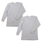 2枚組 綿100% メンズ インナー 肌着 長袖 tシャツ 丸首 厚地 M L LL クルーネック 下着 インナーシャツ 綿 コットン 無地 ホワイト 白 秋 冬 春 30代 40代 50代 60代