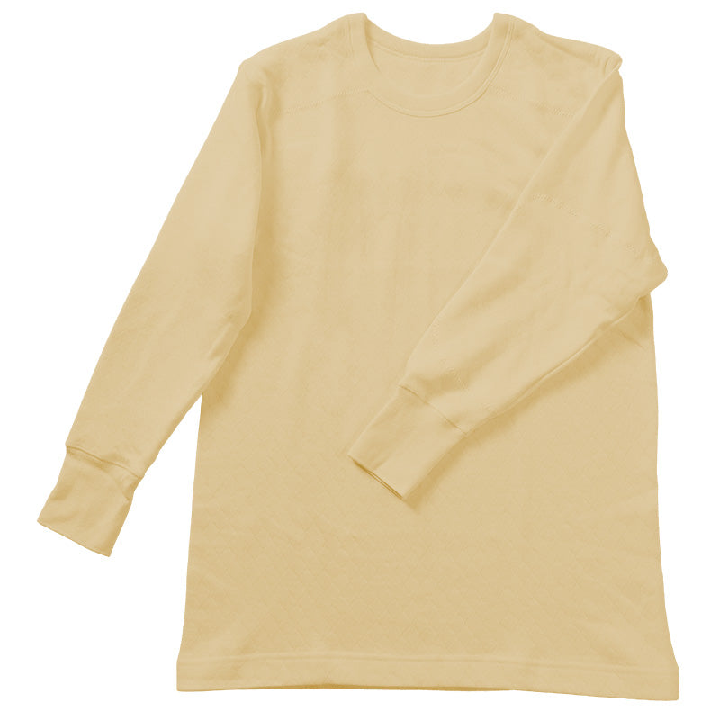 表裏綿100% メンズ インナー 保温 あったか 長袖 tシャツ 丸首 肩ひじ当付き M L LL 肌着 厚地 あったかインナー 遠赤外線 下着 インナーシャツ 綿 コットン 無地 秋 冬 30代 40代 50代 60代 (在庫限り)