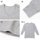 表裏綿100% メンズ インナー 保温 あったか 長袖 tシャツ U首 肩ひじ当付き M L LL 肌着 厚地 あったかインナー 遠赤外線 下着 インナーシャツ 綿 コットン 無地 秋 冬 30代 40代 50代 60代