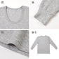 表裏綿100% メンズ キルト インナー 保温 あったか 長袖 tシャツ U首 M L LL 肌着 厚地 あったかインナー 下着 インナーシャツ 綿 コットン 無地 寒さ対策 冷え対策 秋 冬 30代 40代 50代 60代
