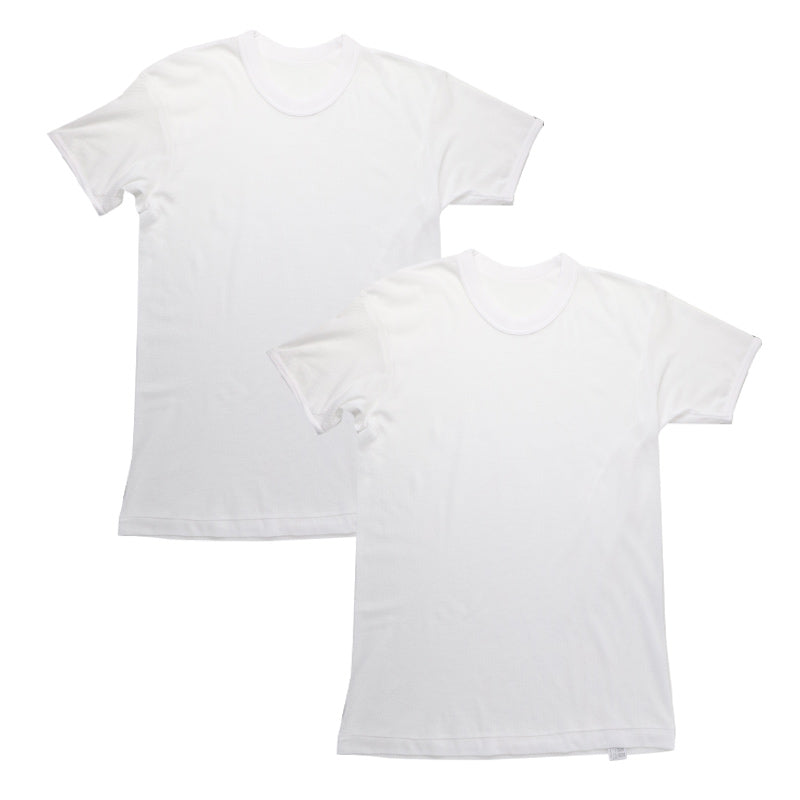 メンズ インナー 2枚組 半袖 丸首 Tシャツ 綿混 メッシュ 吸水速乾 抗菌防臭 通気性 M L LL 肌着 下着 白 ホワイト 紳士 男性 クルーネック 春 夏 ビジネス 仕事 ウォーキング ランニング スポーツ ムレにくい 速乾 まとめ買い 涼しい 汗対策