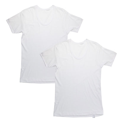 メンズ インナー 2枚組 半袖 U首 Tシャツ 綿混 メッシュ 吸水速乾 抗菌防臭 通気性 M L LL 肌着 下着 白 ホワイト 紳士 男性 ラウンドネック 春 夏 ビジネス 仕事 ウォーキング ランニング スポーツ ムレにくい 速乾 まとめ買い 涼しい 汗対策