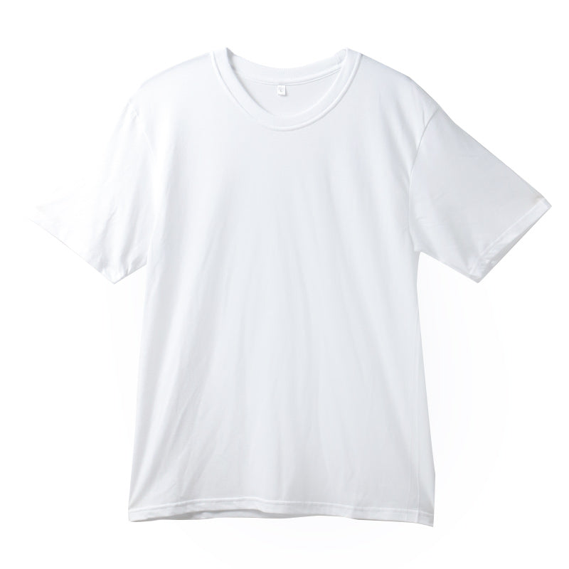 メンズ インナー 半袖 丸首 Tシャツ 綿混 ドライ 吸汗速乾 肌着 下着 M L LL さらっと 白 グレー チャコール 紳士 男性 クルーネック 春 夏 綿混インナー ドライインナー 速乾インナー 汗対策 ムレにくい 運動 スポーツ ランニング ジョギング