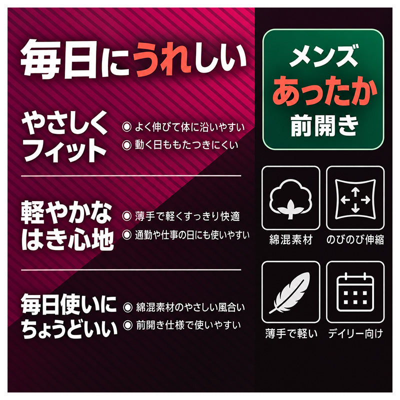 メンズ ボクサーパンツ 綿混 ストレッチ 前開き 軽量 薄手 ボクサーブリーフ M L LL メンズ下着 パンツ 肌着 紳士 男性 前あき 伸縮 のびのび フィット やわらか アンダーウェア インナー アンダーパンツ コットン混 普段使い デイリー 通勤 仕事