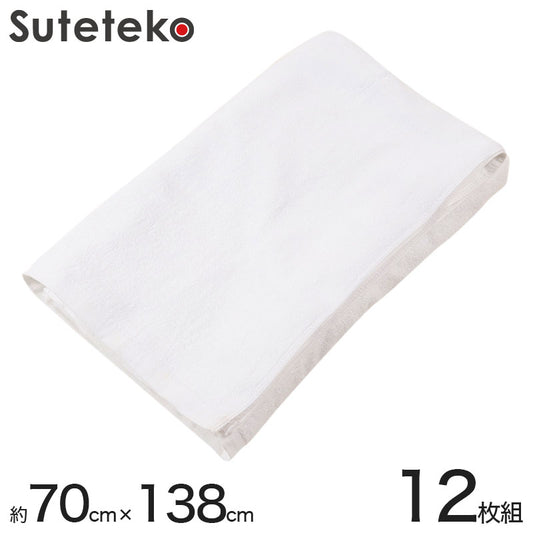 1200匁 白バスタオル 双糸 12枚組 約70×138cm (バスタオル やわらか 綿100％ まとめ買い) (送料無料) (在庫限り)