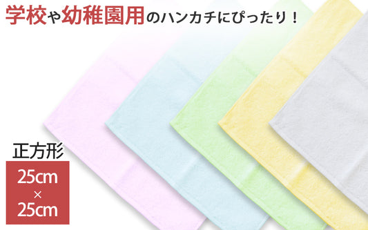 今治タオル ハンドタオル ハンカチ 無地 綿100% キッズ 子供 保育園 幼稚園 小学生 約25×25cm プチハンドタオル ウォッシュタオル おしぼりタオル