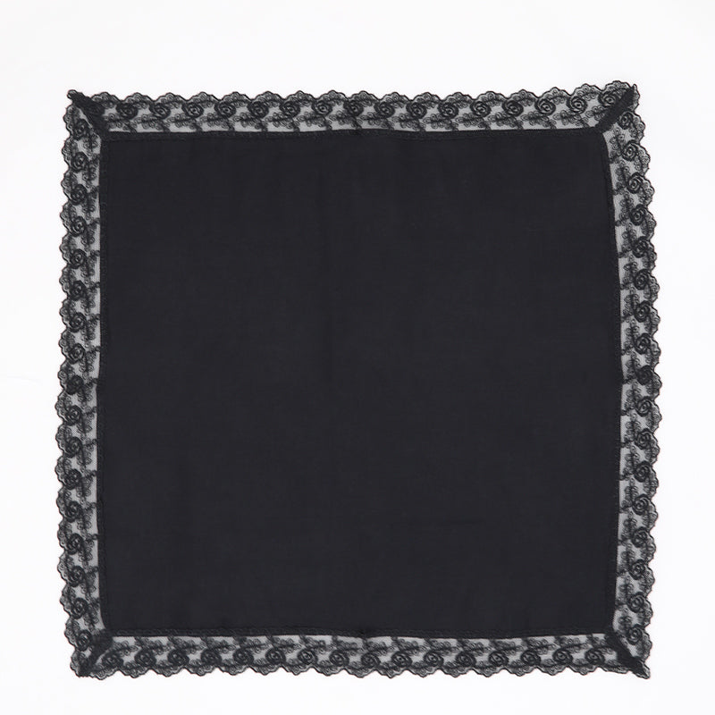 ハンカチ 白 黒 レース付き フォーマル 冠婚葬祭 メンズ レディース 結婚式 マナー お葬式 披露宴 ウェディング 新郎 新婦 参列 フォーマル スーツ タキシード 喪服 礼服 ホワイト ブラック 約48×48cm