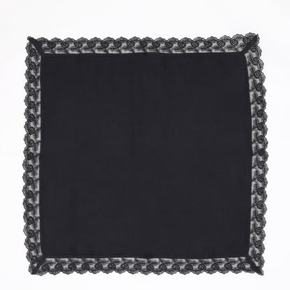 ハンカチ 白 黒 レース付き フォーマル 冠婚葬祭 メンズ レディース 結婚式 マナー お葬式 披露宴 ウェディング 新郎 新婦 参列 フォーマル スーツ タキシード 喪服 礼服 ホワイト ブラック 約48×48cm