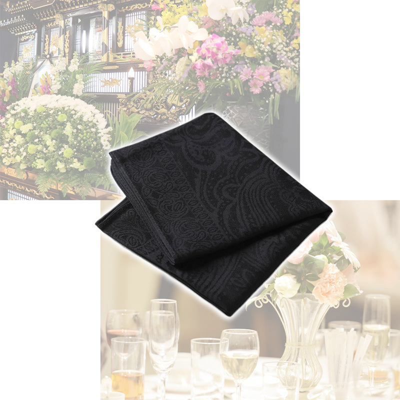 ハンカチ 白 黒 ジャガード 織り柄 フォーマル 冠婚葬祭 メンズ レディース 結婚式 マナー お葬式 披露宴 ウェディング 新郎 新婦 参列 フォーマル スーツ タキシード 喪服 礼服 ホワイト ブラック 約47×47cm