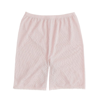メッシュ パンツ 3分丈 日本製 M～3L (3分 レギンス スパッツ 夏 涼しい さらさら サラサラ 締め付けない 敏感肌 蒸れない らくらく 大きいサイズ LL 3L 軽い 軽量 薄い シニア 50代 60代)