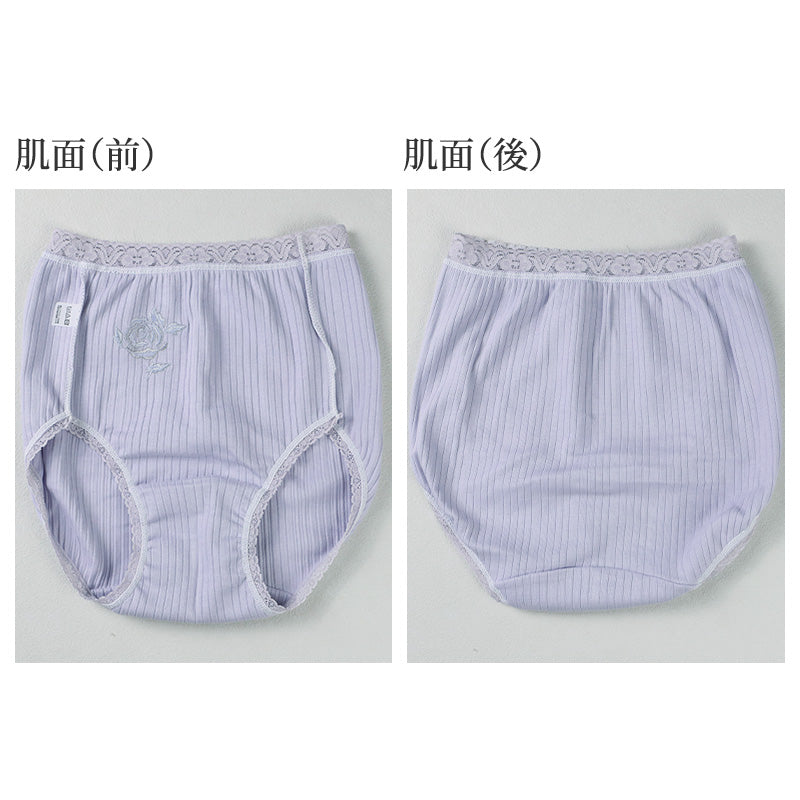 刺繍入り ショーツ レディース 綿100 レース 大きいサイズ 深履き 日本製 M L LL 3L 大判 ふんわり ゆったり 履き心地 花柄 下着 快適 肌にやさしい かわいい おしゃれ 深ばき 大判ショーツ 年中快適 エレガント ランジェリー ベーシック デイリー