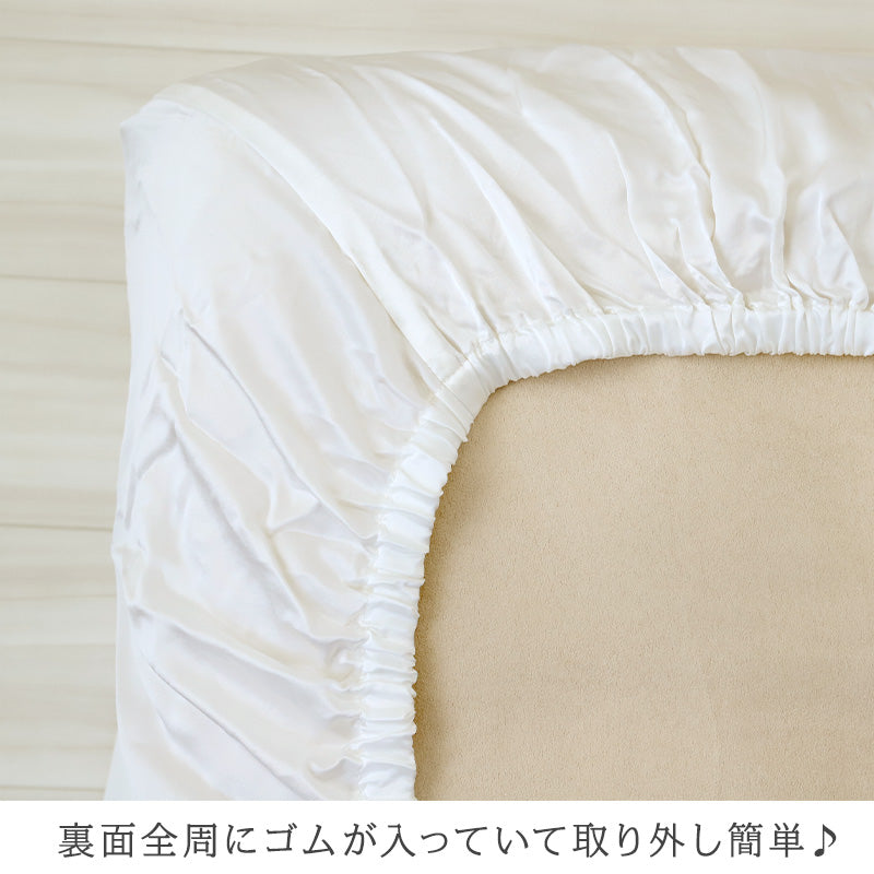 シルク ボックスシーツ セミダブル ベッドシーツ シルク100％ 19匁