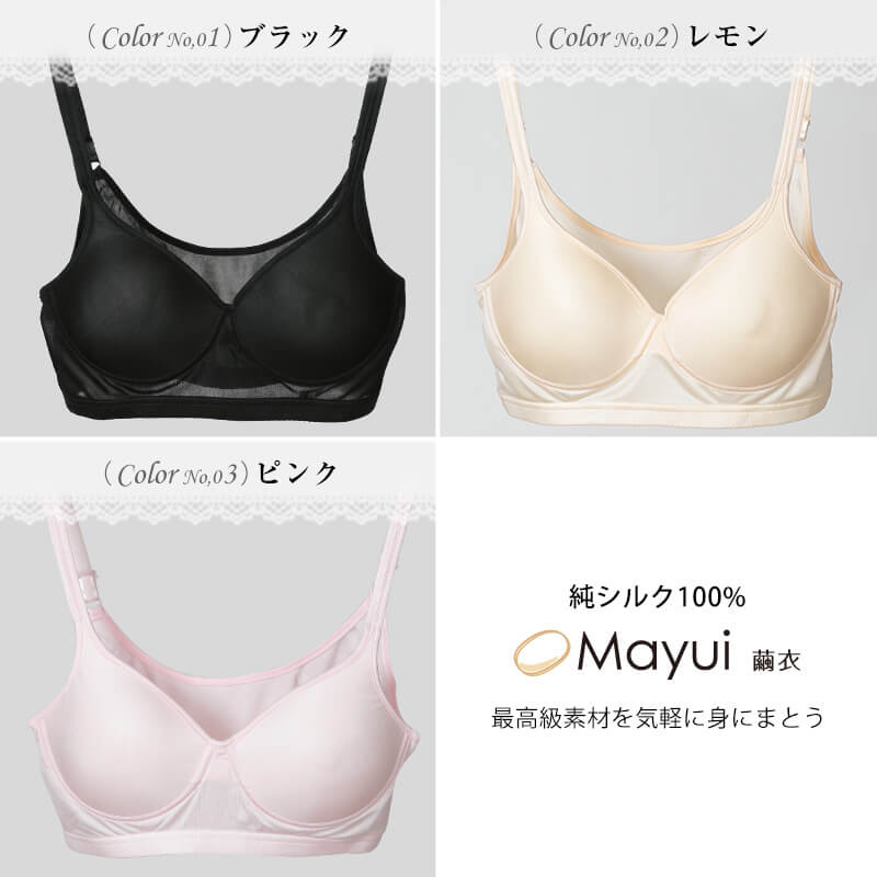 シルク100% モールドカップ ブラジャー M～3L (大きいサイズ 3l ll レディース シルク ブラ インナー シルク100 敏感肌 繭衣) (在庫限り)