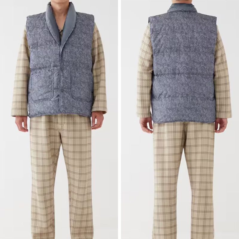 グンゼ メンズ ダウンベスト 紳士 ベスト 羽織物 M L 防寒 あったか 軽量 ルームベスト 部屋着 室内着 秋冬 中わた ダウン フェザー 襟ボア 前開き 男性 紳士服 防寒ベスト あったかベスト 冷え対策 在宅 おうち時間 プレゼント ギフト 父の日 敬老の日 (送料無料)