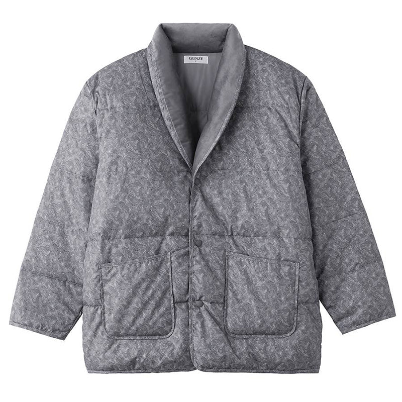 グンゼ 羽毛の暖かさ ダウン 紳士ジャケット M L GUNZE メンズ 男性 紳士 ナイトウエア ルームウェア 羽織 暖かい 防寒 冷えとり 冷え 肩こり 敬老の日 ギフト 父の日 (送料無料)