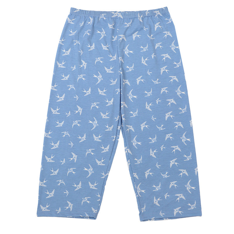 ステテコ レディース 夏 ルームパンツ 7分丈 ズボン おにわパンツ M-L L-LL 部屋着 ルームウェア 夏用 ボトム パジャマ リラックス 婦人 女性 シャレテコ すててこ ストレッチ