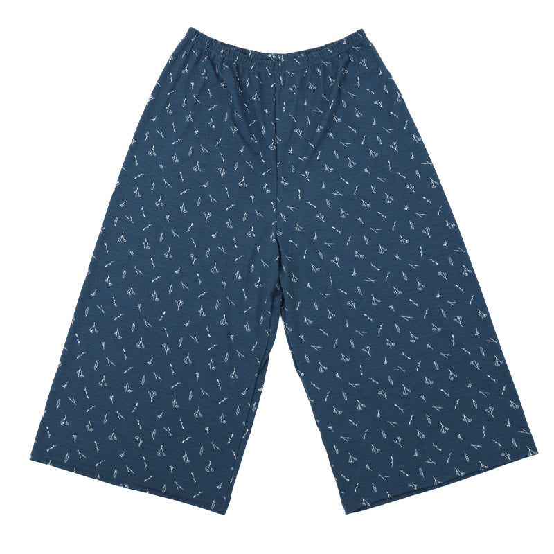 ルームパンツ レディース 夏 ステテコ ワイドパンツ 8分丈 ボトム M-L L-LL 部屋着 ズボン ルームウェア パジャマ リラックス 婦人 女性 シャレテコ すててこ