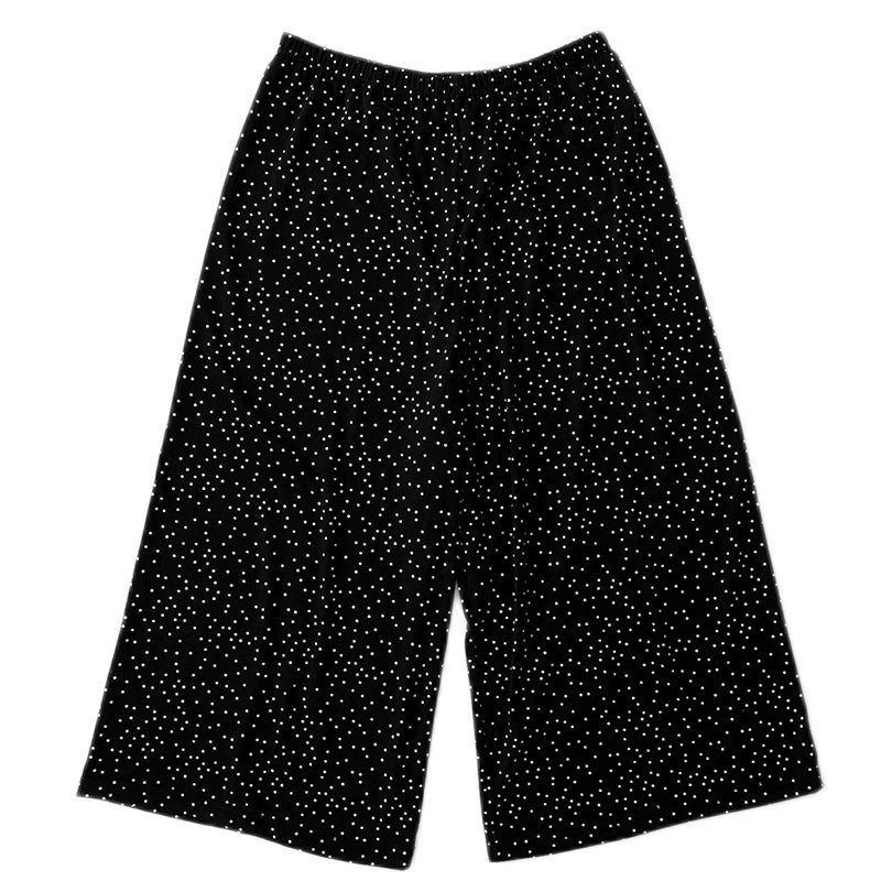 ワイドパンツ レディース 8分丈 ストレッチパンツ ルームパンツ おにわパンツ イージーパンツ ゆったり 体型カバー M-L L-LL ウエストゴム 部屋着 外出OK リラックスパンツ 涼しい 柄パンツ 春夏 秋 ズボン レディースパンツ (在庫限り)