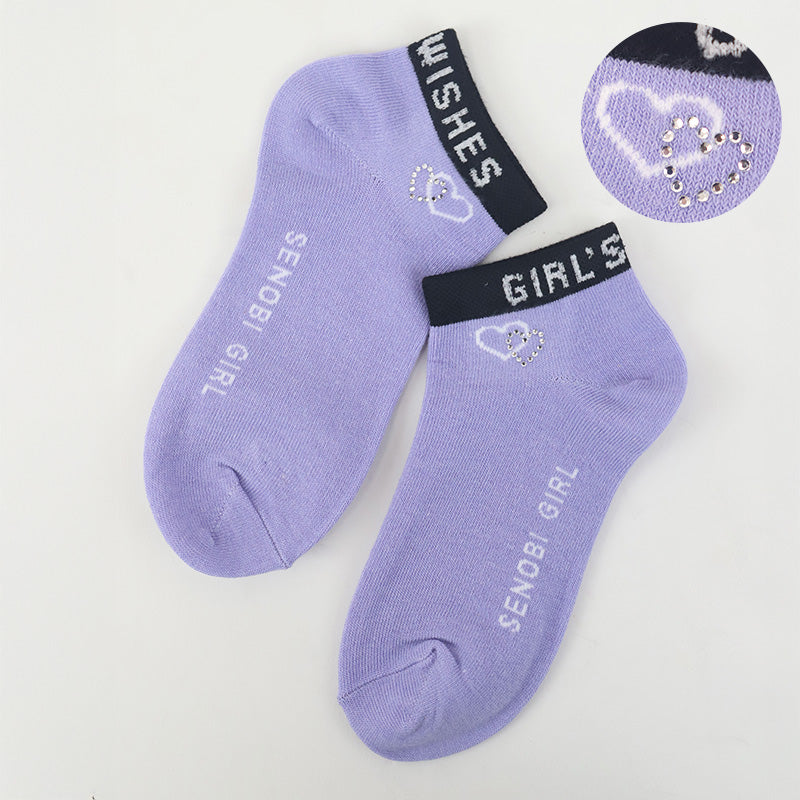 女の子 靴下 キッズ 子供 くるぶしソックス かわいい カラーソックス 19 - 24cm 小学生 中学生 女子 スニーカー丈 くつ下 くつした 綿混 コットン 高校生 おしゃれ デザイン