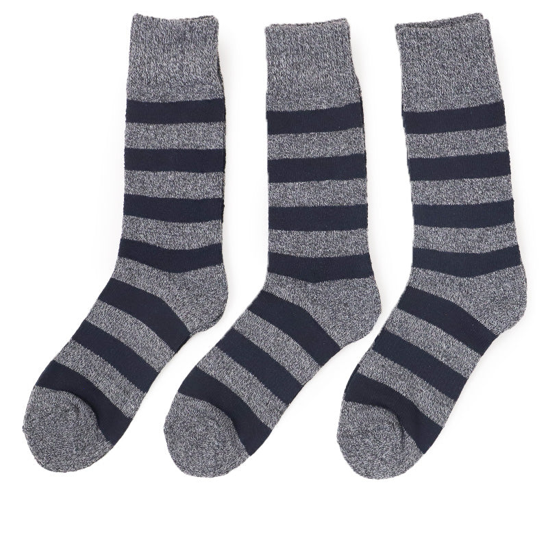 3足組 メンズ 靴下 防寒 防風 パイル 裏起毛 クルーソックス 男性 くつした 冬用 25-27cm くつ下 冬 保温 暖かい セット まとめ買い 作業用 ワーキングソックス