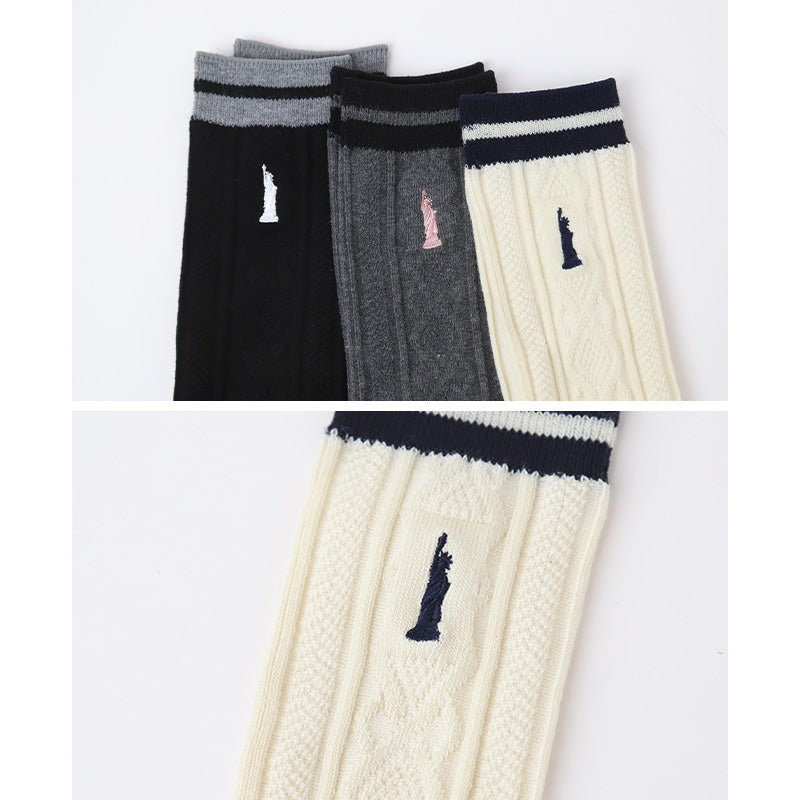 イーストボーイ 靴下 スクールソックス 女子 ハイソックス 32cm丈 レディース ワンポイント 19 - 24cm 学生 通学 くつ下 くつした 綿混 コットン 小学生 中学生 高校生 EAST BOY 学用品