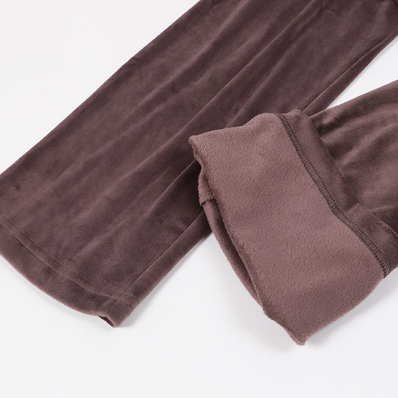 ベロアパンツ 裏起毛 ボトム レディース ロングパンツ あったか 暖かい 冬 10分丈 ルームウェア M-L L-LL 大人 可愛い 防寒 温活 婦人 女性 寒さ対策 冷え取り 冷え対策 ストレッチ