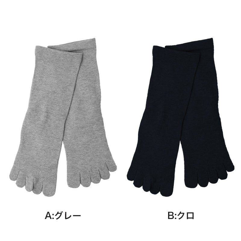 5本指ソックス メンズ 足口ゴム無し 綿混 靴下 5本指 抗菌防臭 24-26cm ソックス 男性 紳士 くつ下 ゴムなし シンプル コットン 無地 締め付けない クルーソックス ビジネス 蒸れない