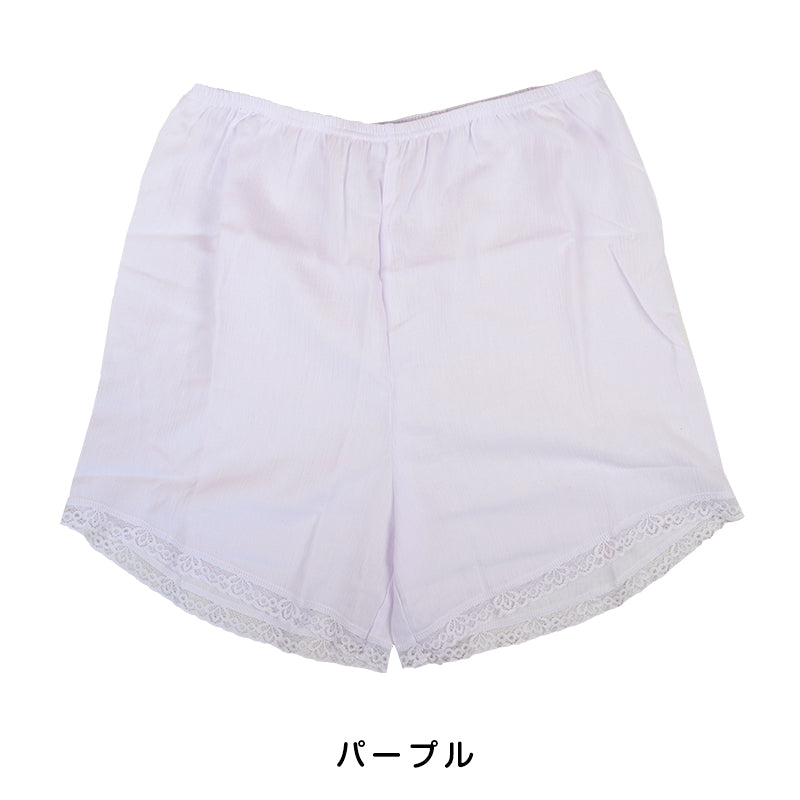素肌工房 甘撚 フレアパンツ M～LL ペチコート タップパンツ ペチパンツ 下着 夏 レディース ボトム インナー 薄手 クレープ (在庫限り)