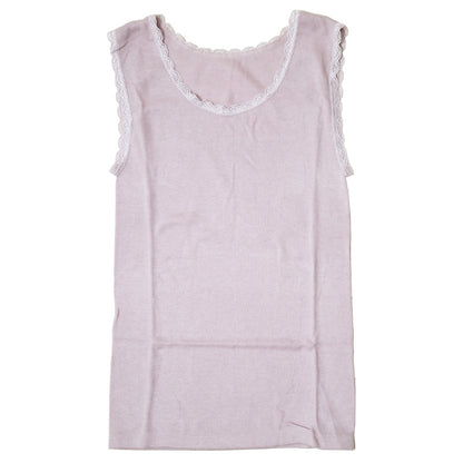 レディース 肌着 ベスト 婦人 無地 丸首 両起毛 日本製 M L LL (裏起毛 あったかインナー 起毛 暖かい トップス 防寒 冷えとり 冬 アンダーウェア)