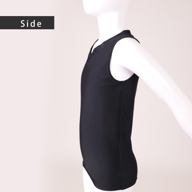 日本製 キッズ スポーツ UV スリーブレス Vネック シャツ 130cm～170cm  バスケ バスケットボール スポーツインナー 子供 uvカット ジュニア 部活 スポ少 練習用 アンダーウェア 男の子 女の子