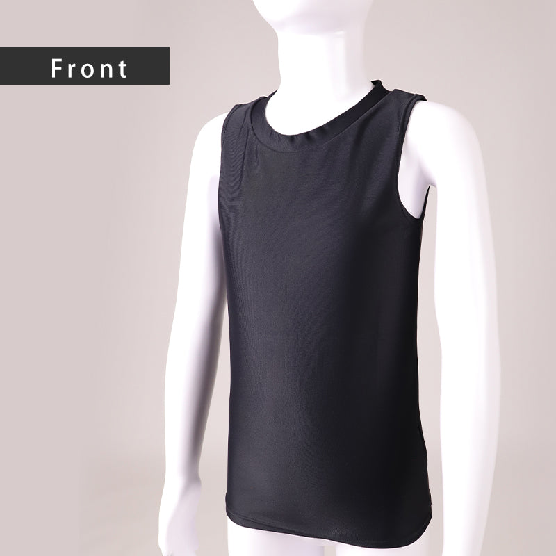 日本製 キッズ スポーツ UV スリーブレス クルーネック シャツ 130cm～170cm  スポーツインナー 子供 uvカット ジュニア 男の子 女の子 部活 スポ少 練習用 アンダーウェア