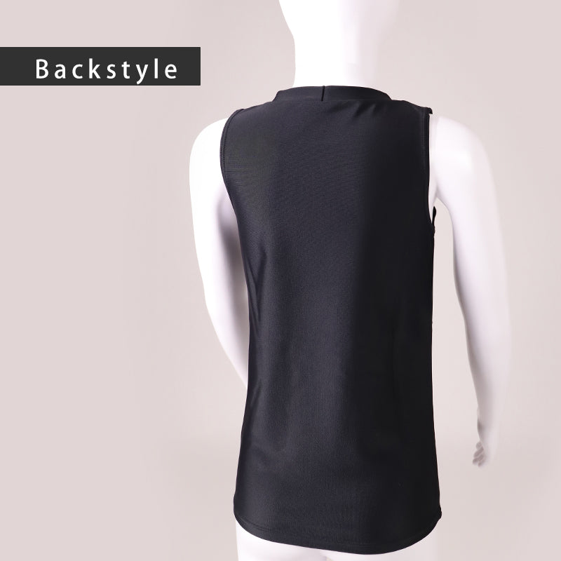 日本製 キッズ スポーツ UV スリーブレス クルーネック シャツ 130cm～170cm  スポーツインナー 子供 uvカット ジュニア 男の子 女の子 部活 スポ少 練習用 アンダーウェア