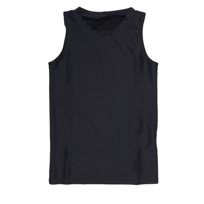 日本製 キッズ スポーツ UV スリーブレス クルーネック シャツ 130cm～170cm  スポーツインナー 子供 uvカット ジュニア 男の子 女の子 部活 スポ少 練習用 アンダーウェア