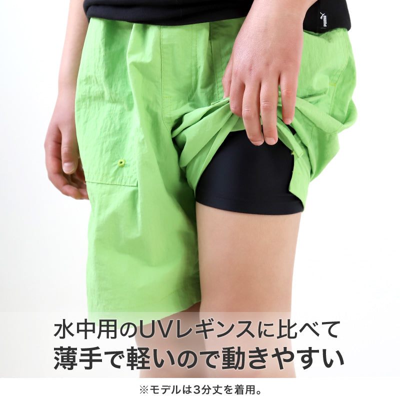 日本製 キッズ レギンス 1分丈 スポーツ インナー パンツ UVカット ジュニア 150cm 160cm 170cm 子供 スパッツ 男の子 女の子 ユニフォームの下 アンダーウェア バスケ 陸上 バトミントン 部活 子ども ボトム 小学生 中学生 高校生
