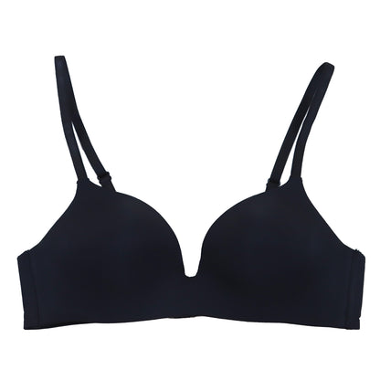 ノンワイヤーブラ シームレス モールドカップ ブラジャー レディース S～LL (下着 女性 インナー ひびきにくい モールドブラ 楽 ワイヤレス ワイヤー無し 響きにくい 美胸 ソフトブラ 無地 シンプル) (在庫限り)