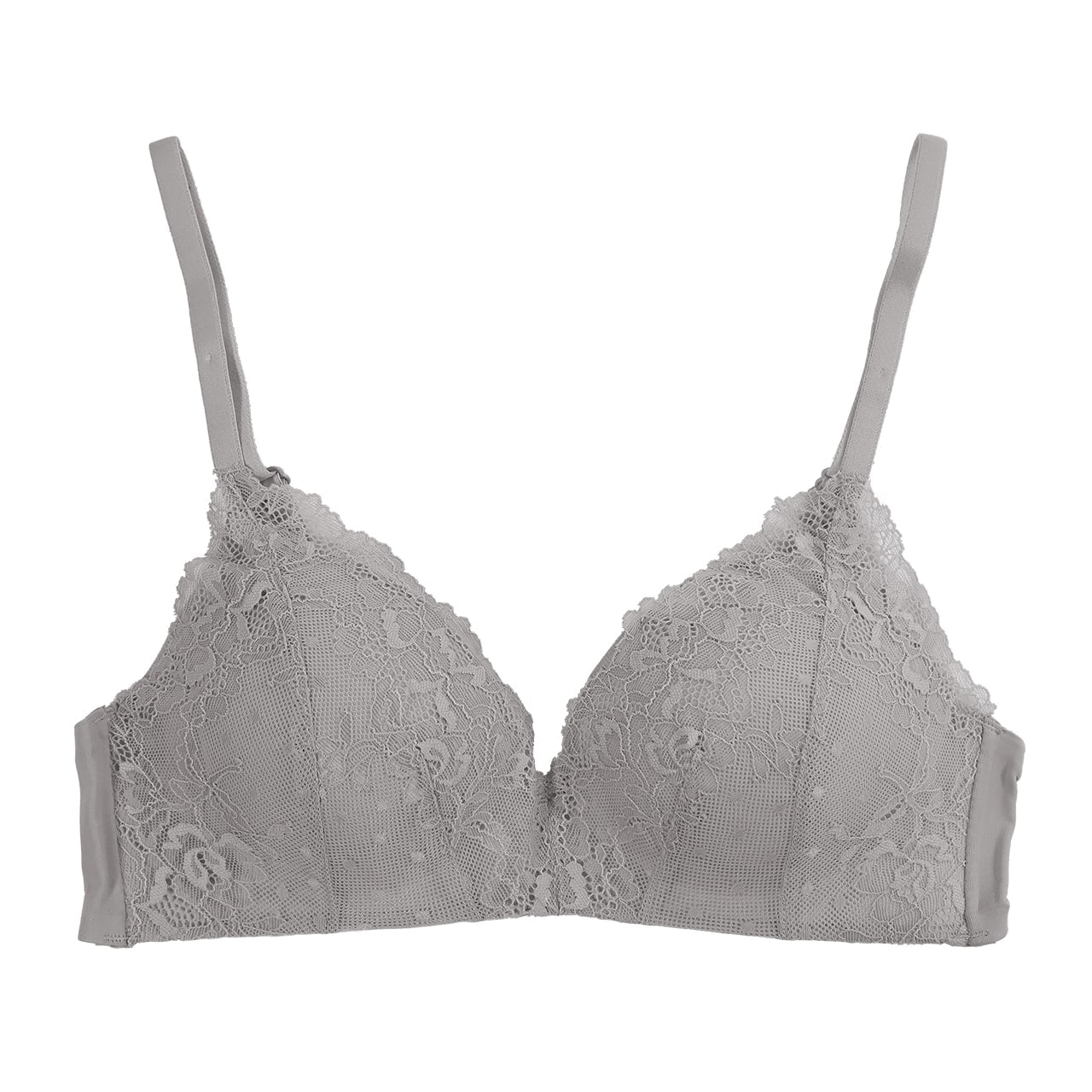 ノンワイヤーブラ ブラジャー ノンワイヤー 花柄レース S～LL (内側シームレスブラ 肌側シームレス モールド ワイヤーなし ワイヤーレス 単品 下着 レディース インナー フィット ソフトブラ 黒) (在庫限り)