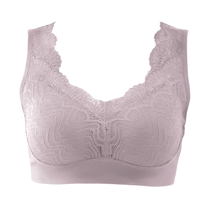 ノンワイヤーブラ 脇高 レース ブラジャー ノンワイヤー レディース M～LL (ワイヤレス ワイヤーなし 単品 女性 下着 婦人 インナー 締め付けない 楽 ラク フィット ソフトブラ) (在庫限り)