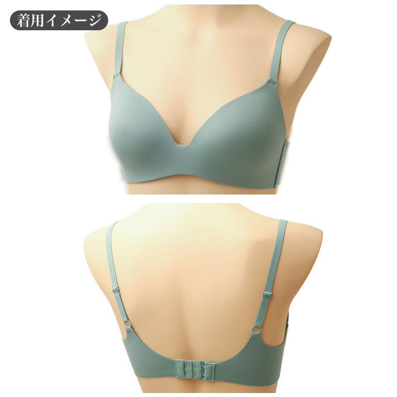 ノンワイヤーブラ ブラジャー レディース モールドカップ しなやかFIT S M L LL ワイヤレスブラ マシュマロ加工 幅広アンダー 伸縮 ストレッチ フィット 楽ちん 締め付けにくい タグレス U字バック ホック付き 下着 インナー 無地 普段使い