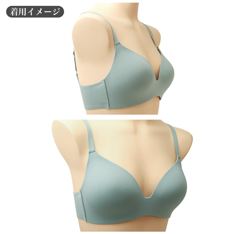 ノンワイヤーブラ ブラジャー レディース モールドカップ しなやかFIT S M L LL ワイヤレスブラ マシュマロ加工 幅広アンダー 伸縮 ストレッチ フィット 楽ちん 締め付けにくい タグレス U字バック ホック付き 下着 インナー 無地 普段使い