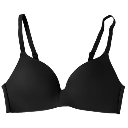 ノンワイヤーブラ ブラジャー レディース モールドカップ しなやかFIT S M L LL ワイヤレスブラ マシュマロ加工 幅広アンダー 伸縮 ストレッチ フィット 楽ちん 締め付けにくい タグレス U字バック ホック付き 下着 インナー 無地 普段使い