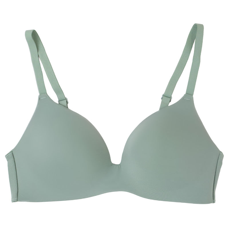 ノンワイヤーブラ ブラジャー レディース モールドカップ しなやかFIT S M L LL ワイヤレスブラ マシュマロ加工 幅広アンダー 伸縮 ストレッチ フィット 楽ちん 締め付けにくい タグレス U字バック ホック付き 下着 インナー 無地 普段使い