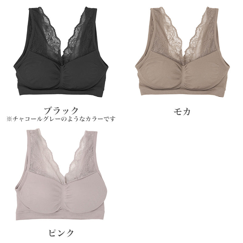 ノンワイヤーブラ レディース 下から履ける スリップオンブラ モールドカップ M-3L ナイロン混 左右一体型モールドパッド 成型カップ ホックなし ワイヤレスブラ 伸縮 ストレッチ 楽ブラ 楽ちん ブラジャー インナー 下着 婦人 女性 大きいサイズ