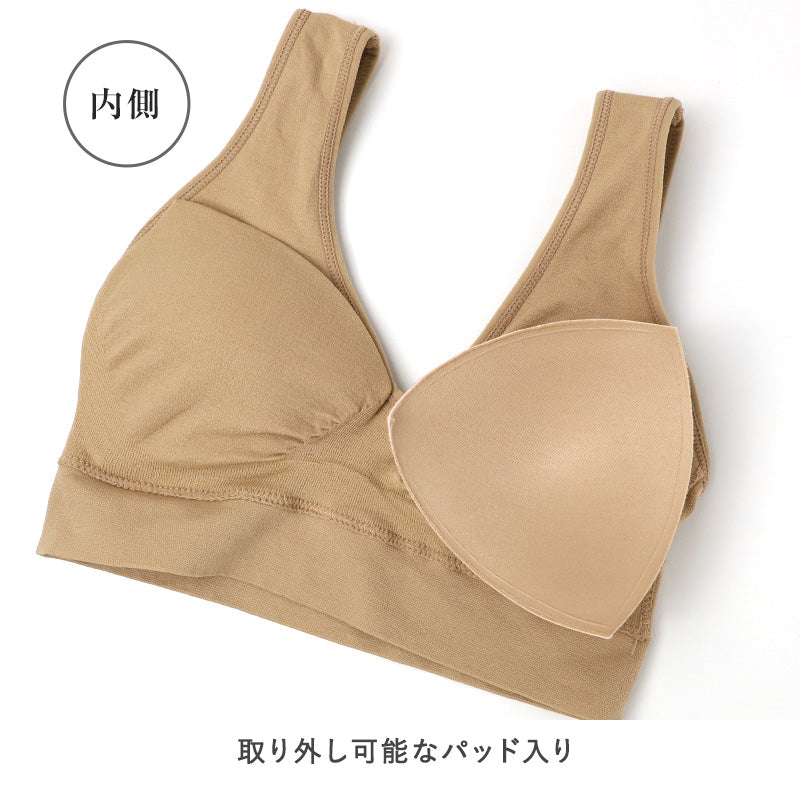 ノンワイヤーブラジャー ノンワイヤー ブラジャー 成型ブラ レディース M L LL 3L ノンワイヤーブラ ハーフトップ ホックなし 球体ストレッチ はみ肉すっきり ソフトフィット カップ付き 取り外し可能 かぶりタイプ タグレス インナー 下着 女性