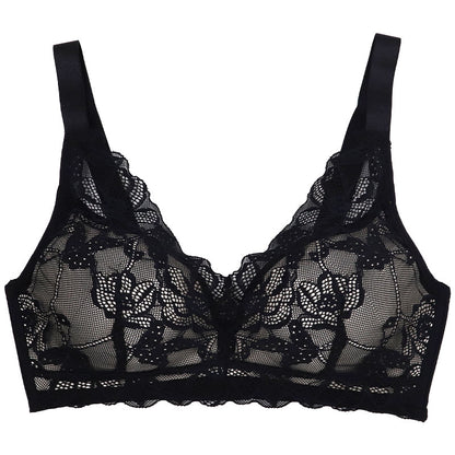 ノンワイヤーブラ ブラジャー レディース なめらかFIT 総レース M L LL 3L 脇高ブラ なめらかフィット 伸縮 脇高 フィット 楽ちん タグレス ホック付き 下着 インナー 無地 普段使い ワイヤレスブラ レースブラ 総レースブラ 女性 下着 インナー