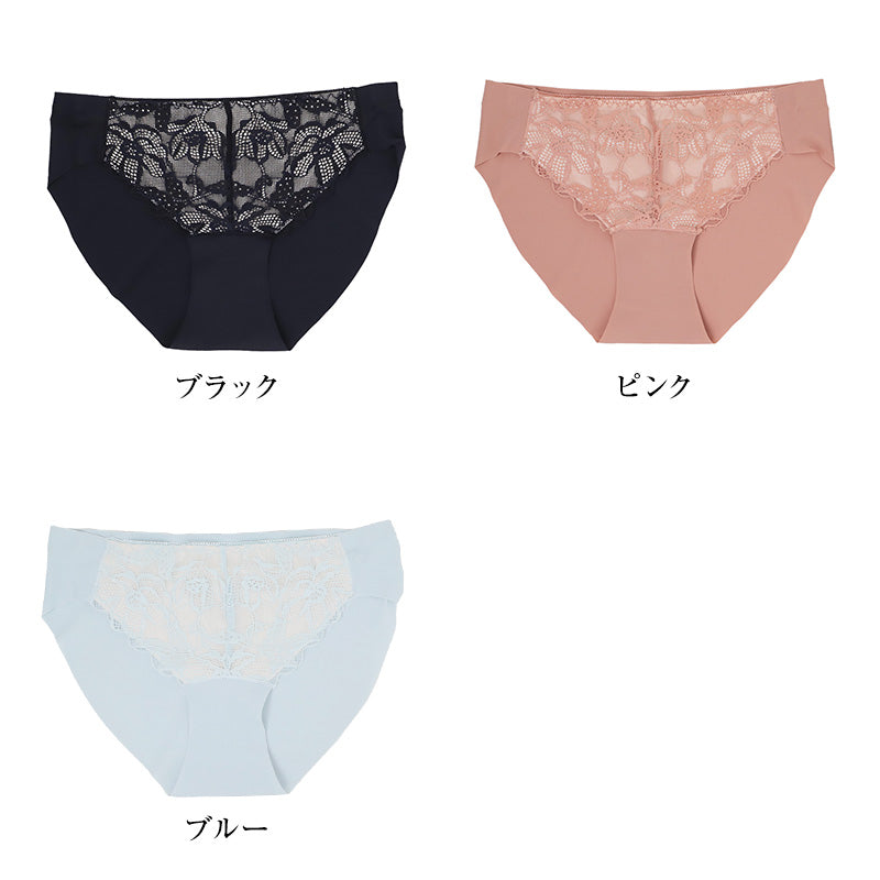 レディース ショーツ ノーライン レース M L LL 3L なめらか フィット パンツ パンティ インナー 下着 婦人 女性 ラインレス シームレス 響きにくい デイリー 普段使い パンツスタイル アンダーウェア 締め付けにくい レースショーツ おしゃれ